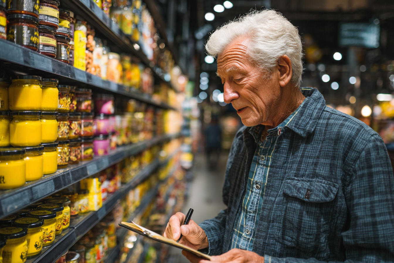Boldogan meditáló idős nő